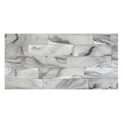Tesoro Clouds - 2.0 Nimbus Glass Grey 3" x 12" Wall Tile
