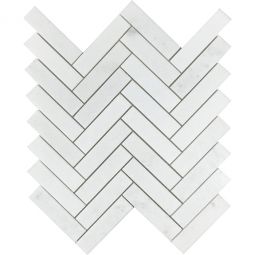 Tesoro Metropolitan White Thassos - Herringbone Mosaic