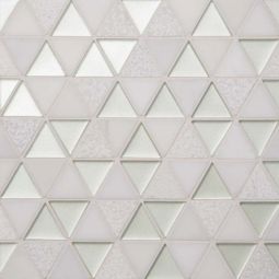 Bedrosians Kaikos - Pearl & Oriental White Triangle Glass & Stone Mosaic