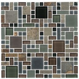 Zio Glass & Slate - Forest Floor Block Random Mosaic