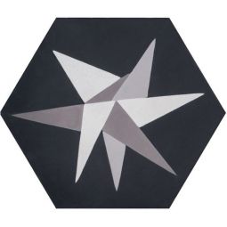 Granada Tile - Free Hex Noir Cement Hexagon Decos