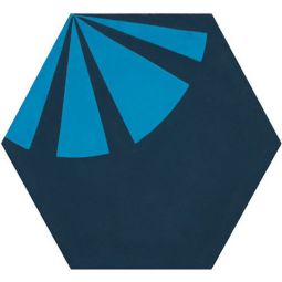 Granada Tile - Ginko Midnight Cement Hexagon Decos