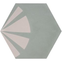 Granada Tile - Ginko Morning Fog Cement Hexagon Decos