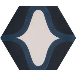 Granada Tile - SoftHex Midnight Cement Hexagon Decos