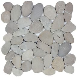 Tesoro Ocean Stones - Tan Sliced Pebble Mosaic