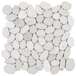 Tesoro Ocean Stones - Cream Sliced Pebble Mosaic