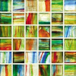 Hirsch Jewelstone - Ammolite 1" x 1" Glass Mosaic