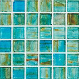 Hirsch Jewelstone - Turquoise 1" x 1" Glass Mosaic