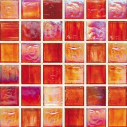 Hirsch Jewelstone - Carnelian 1" x 1" Glass Mosaic