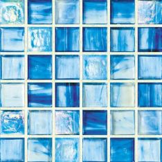 Hirsch Jewelstone - Aquanarine 1" x 1" Glass Mosaic