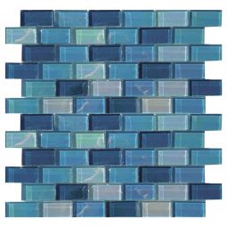 Tesoro Lux Aqua - Shimmer 1" x 2" Glass Mosaic