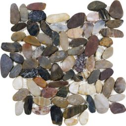 Tesoro Ocean Stones - Tiger Eye Sliced 76-358 Pebble Mosaic
