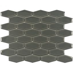 Tesoro Earth - Charcoal 1" x 3" Hexagon Glass Mosaic