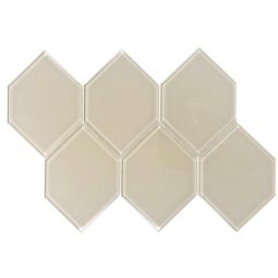 Tesoro Earth - Ivory 4" x 6" Hexagon Glass Mosaic