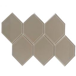 Tesoro Earth - Taupe 4" x 6" Hexagon Glass Mosaic