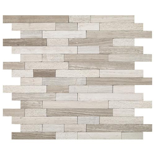 Daltile Minute Mosaix - Chenille White Random Linear Groutless Mosaic