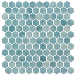 Zio Luxacious Bay - Fjord Amolie Hex Recycled Glass Mosaic