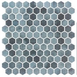 Zio Luxacious Bay - Java Lagoon Hex Recycled Glass Mosaic