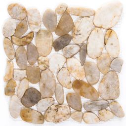 Emser Rivera - Cream Flat Pebble Mosaic