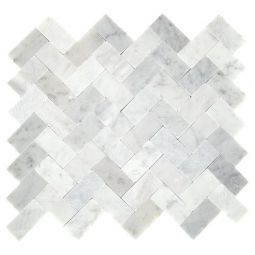 Daltile Minute Mosaix - Carrara White Herringbone Groutless Mosaic