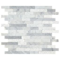 Daltile Minute Mosaix - Carrara White Random Linear Groutless Mosaic