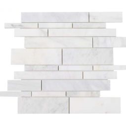 Tesoro Ice White- Honed Random Linear Stone Mosaic