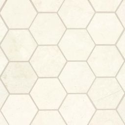 Bedrosians Caspian Bisque - 3" Hexagon Honed Marble Mosaic