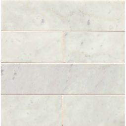 Bedrosians White Carrara - 3" x 12" Honed Floor & Wall Tile