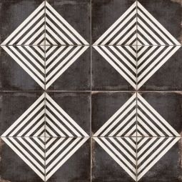 Bedrosians Vivace - Caviar Roads 9"x 9" Matte Decorative Tile
