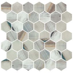 Zio New Belfont - Casual Grace Hex Recycled Glass Mosaic