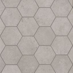 Bedrosians Materika - Greige Hexagon Matte Porcelain Mosaic