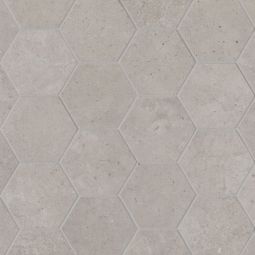 Bedrosians Materika - Silver Hexagon Matte Porcelain Mosaic