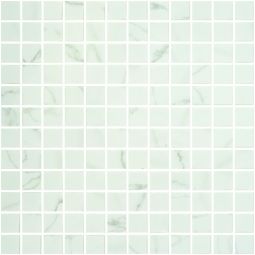 Tesoro Onix Ecostone - Venato White 1" x 1" Glass Mosaic