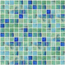 Tesoro Vanguard - Forest Blue 1" x 1" Glass Mosaic