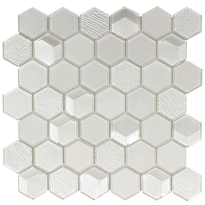 Surfaces Skylight Hex Celestial White Hexagon Mosaic