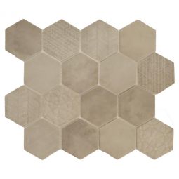 Soci Boho -  Sand Hexagon Glass Mosaic