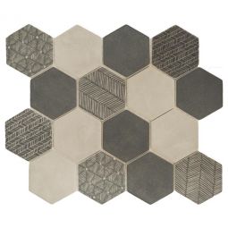 Soci Boho -  Flint Hexagon Glass Mosaic
