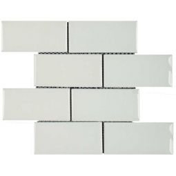 Soci Chateau Bricks - White Crackle 3" x 6" Brick Mosaic
