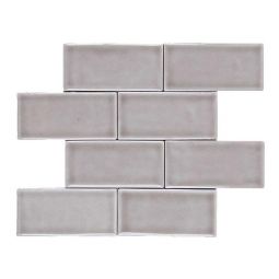 Soci Chateau Bricks - Dove Grey Crackle 3" x 6" Brick Mosaic