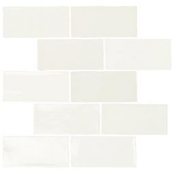 Soci Fado - 2.5" x 5" White Brick Ceramic Mosaic