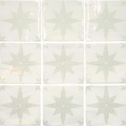 Soci Fado - 5" x 5" White Carmo Deco Ceramic Tile