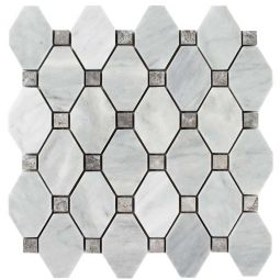 Tesoro Metropolitan Deep Blue - Elongated Hexagon Polished Marble Mosaic