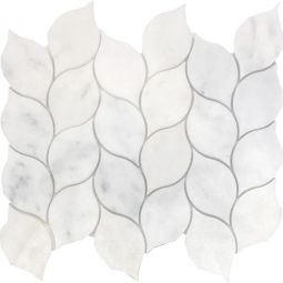 Tesoro Metropolitan Hybrid -  White Carrara Leaf Waterjet Mosaics