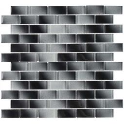 Tesoro Alpha - Black 1" x 2" Glass Mosaic