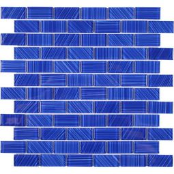 Tesoro Striped - Cobalt 1" x 2" Glass Mosaic