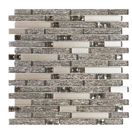 Tesoro Glitz - Bronze Mixed Linear Glass Mosaic