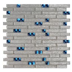 Tesoro Glitz - Lapis Mixed Linear Glass Mosaic