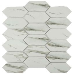 Tesoro Native - Calacatta 2" x 4" Picket Glass Mosaic