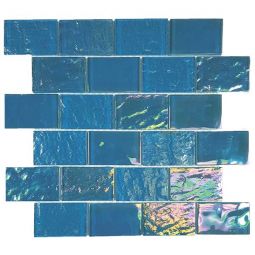Tesoro Nautical - Bimini Blue 2" x 3" Staggered Glass Mosaic