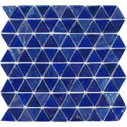 Tesoro Triangle - Cobalt Stone Glass Mosaic